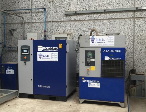 Compressore con inverter per alimentare selezionatrici elettroniche e filtri antipolvere. Cesena